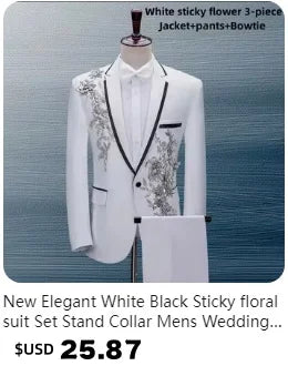 2025 Wedding Groom Suit for Men/Slim Fit 2-Piece(Blazer+pants)Breathable Groom Attire(Free Tie)Best Man, Party, Prom Ropa Hombre - Velora