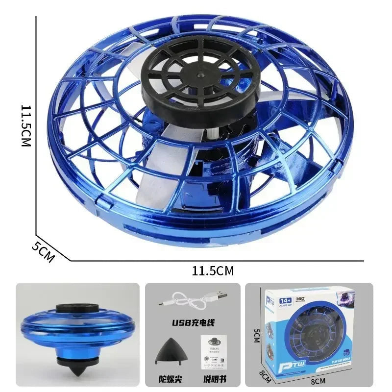 Flying Spinner UFO Mini Drone,Flying Spinner Hand Operated Drones Indoor Outdoor Cool Stuff Mini Drones Toys Birthday Gifts - Velora