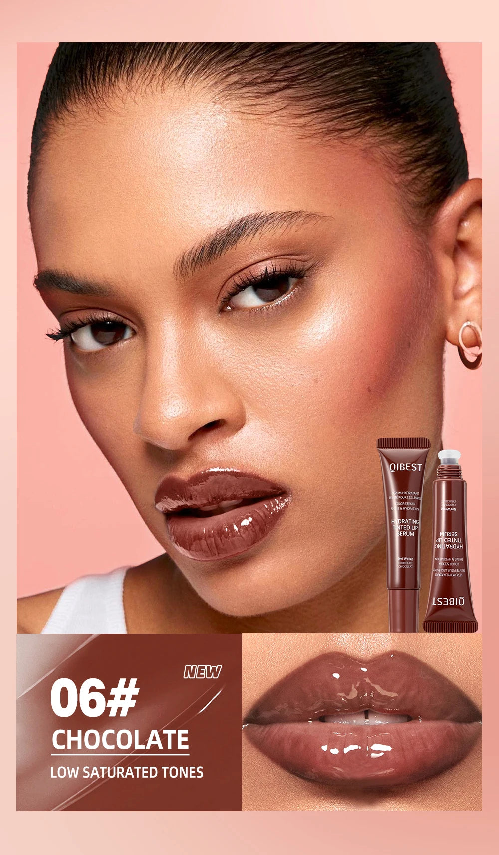 1PC Moisturizing Lip Gloss, Waterproof and Sweatproof, Easy to Apply, Non Fading, Non Staining, Creating Perfect Lip Makeup - Velora