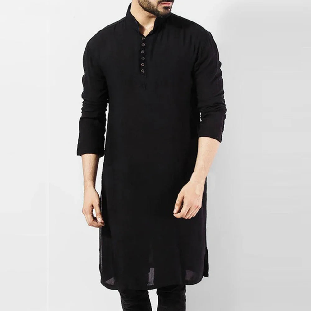 Mens Indian Traditional Kurta Shirt Long Sleeve Ethnic Kaftan Shirt Blouse Tunic Shirts Velora
