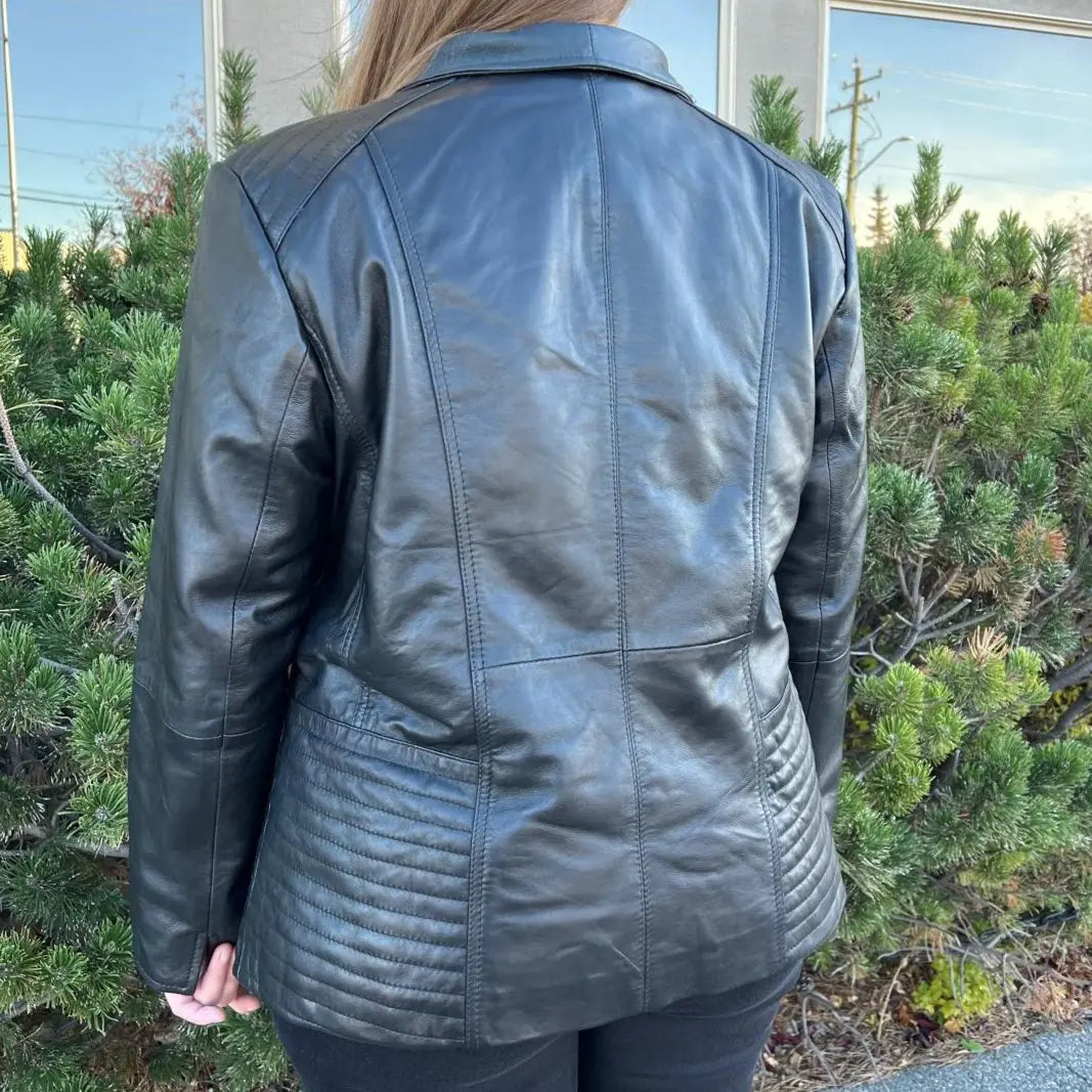 Sheep Leather Jacket with Removable Hood - Velora Luxury Fashion