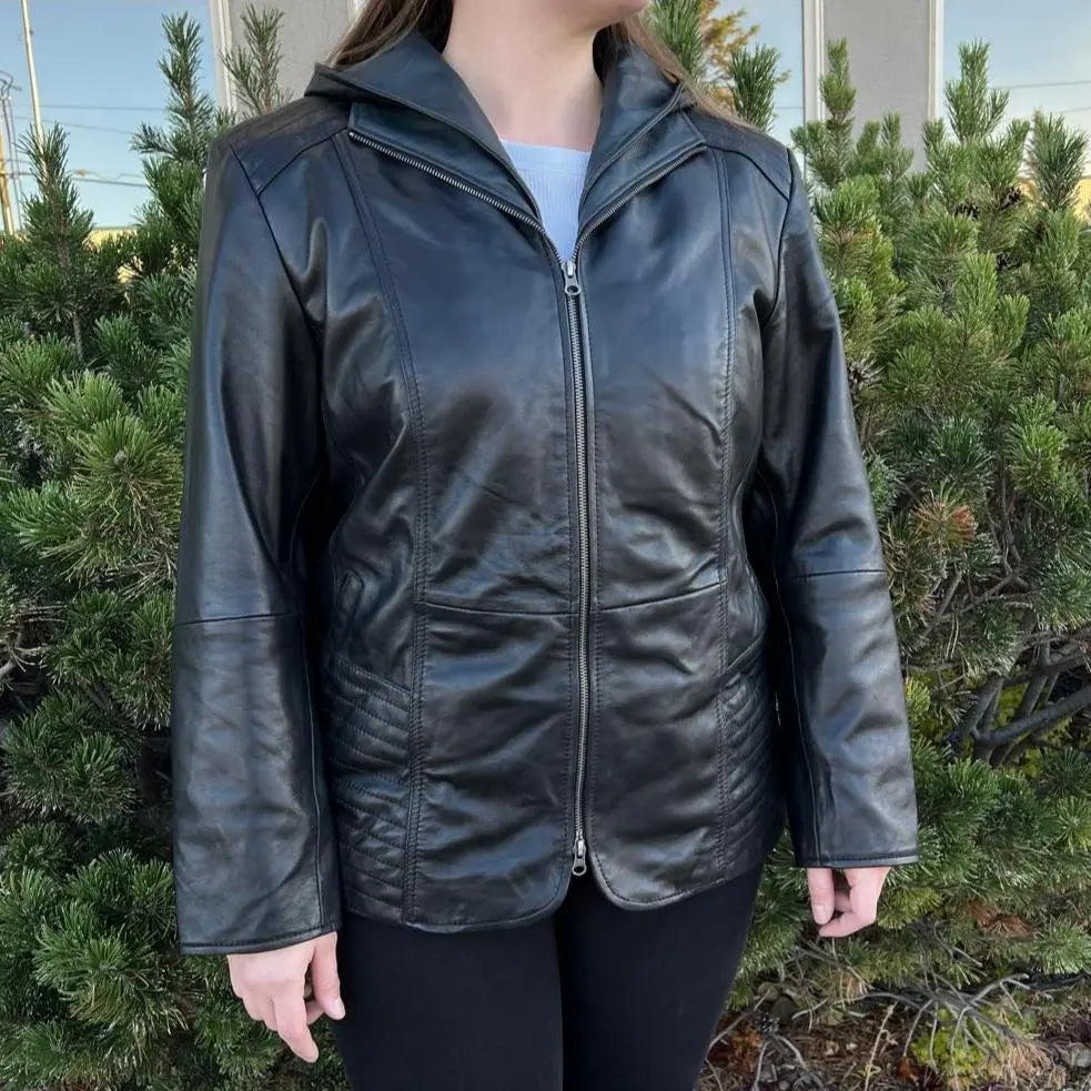 Sheep Leather Jacket with Removable Hood Boutique of Leathers/Open Road