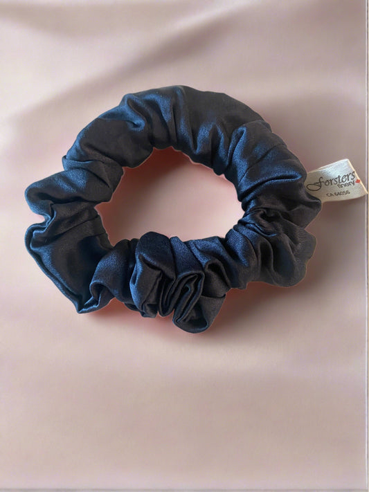 Silk Hair Scrunchie Navy Blue - Velora Luxury Fashion