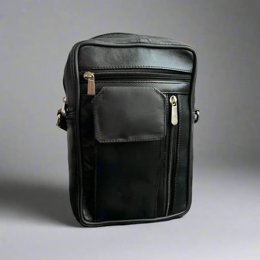 Small Messenger Bag with a Front Compartment Boutique of Leathers/Open Road