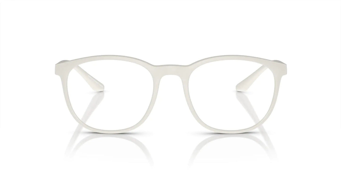 Emporio Armani Mens EA3229 Round Prescription Eyewear Frames Matte White/Demo Lens 53 mm