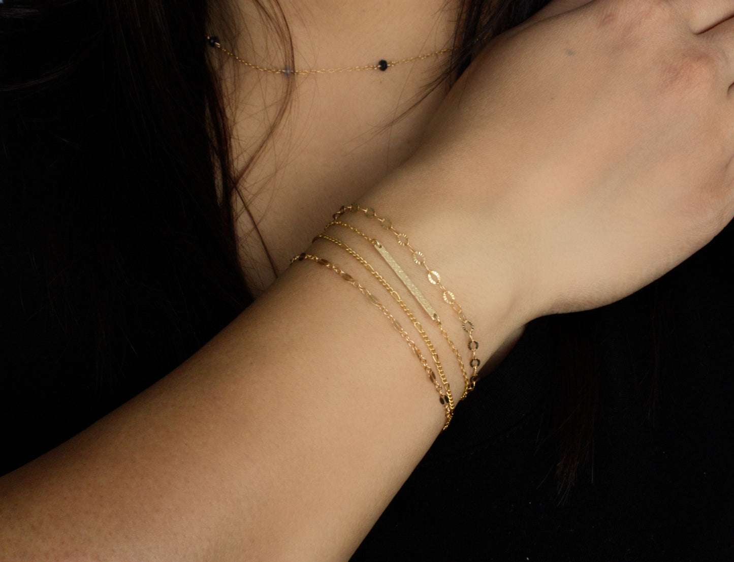 Starburst Links Gold Chain Bracelet - Velora Luxury Fashion