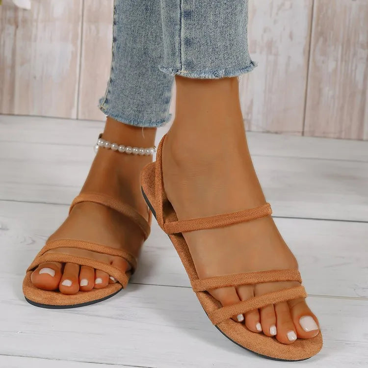 Strappy Flat Sandals - Velora Luxury Fashion