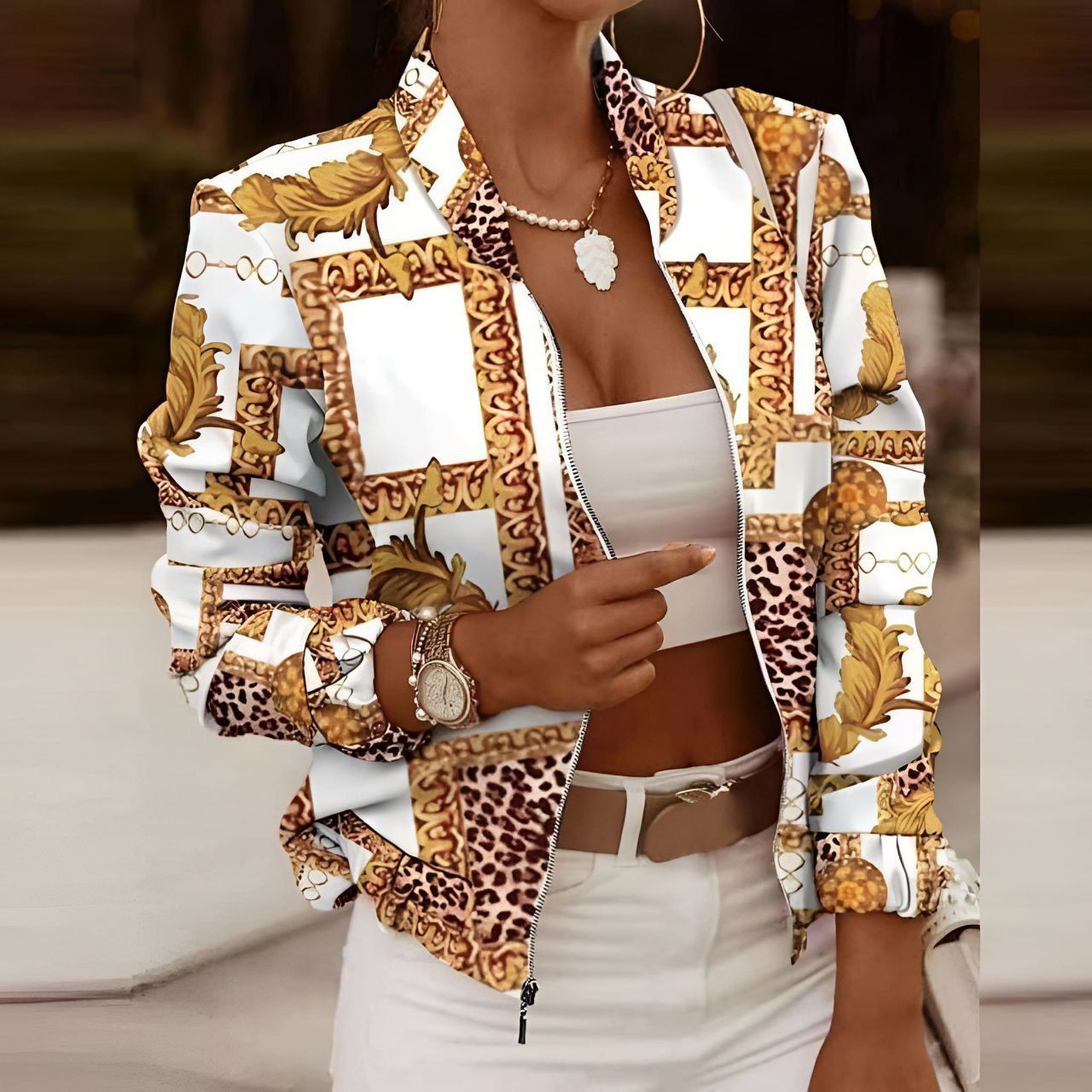 Stylish Bomber Jacket - Velora Luxury Fashion