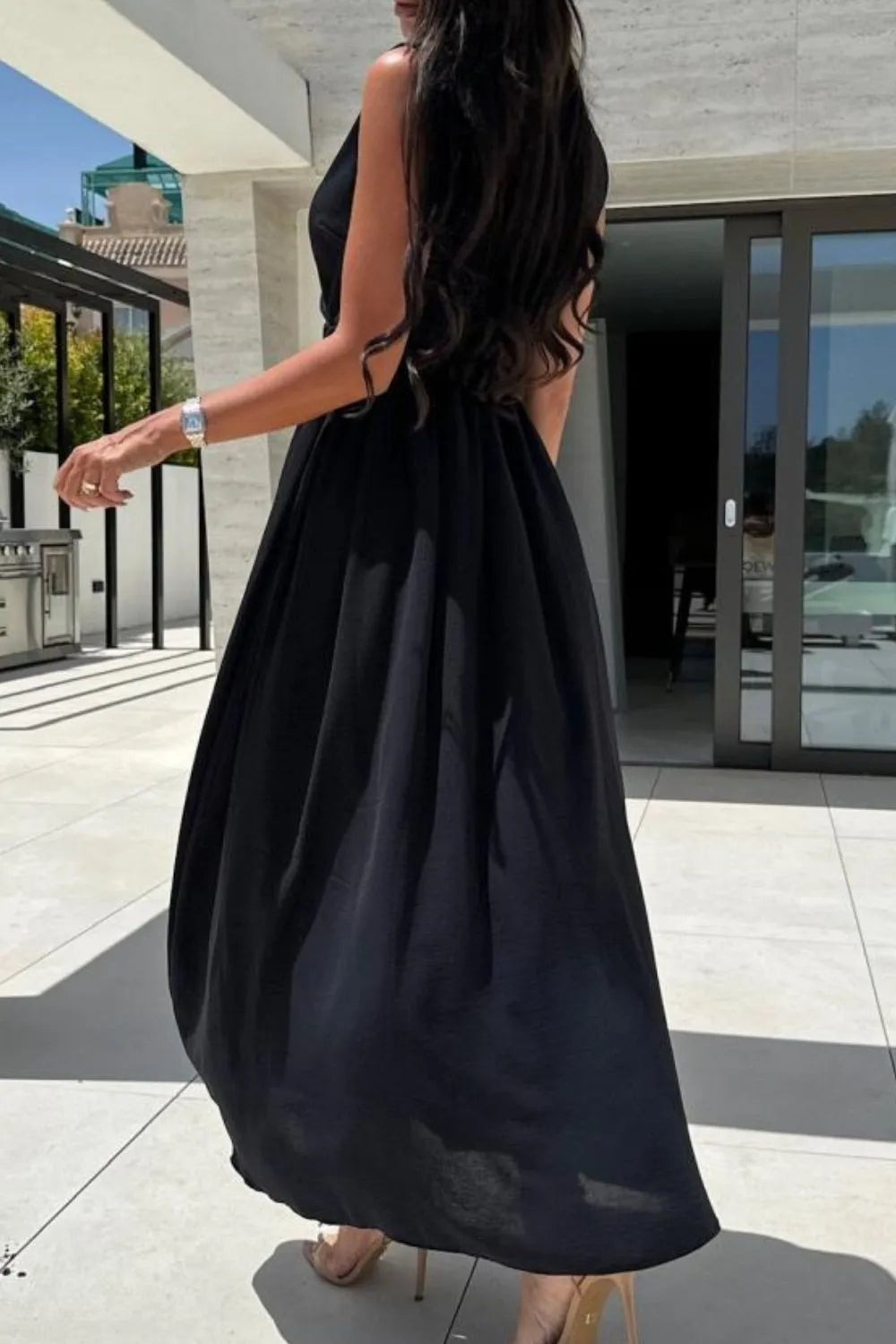 Surplice Sleeveless Slit Maxi Dress - Velora Luxury Fashion