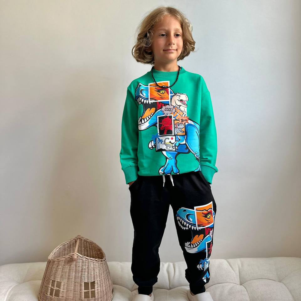 T-Rex Square Boys Joggers Set - Velora Luxury Fashion
