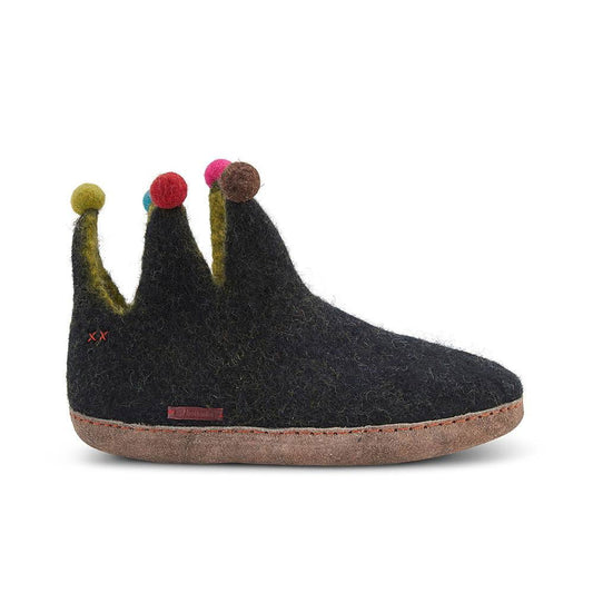 The Jester - Black with Leather - Velora Luxury Fashion