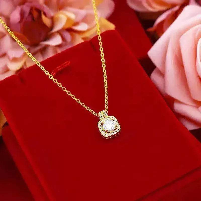 Three-piece Fashion Micro Inlaid Zircon Suit Women Necklace Earring Ring - Velora