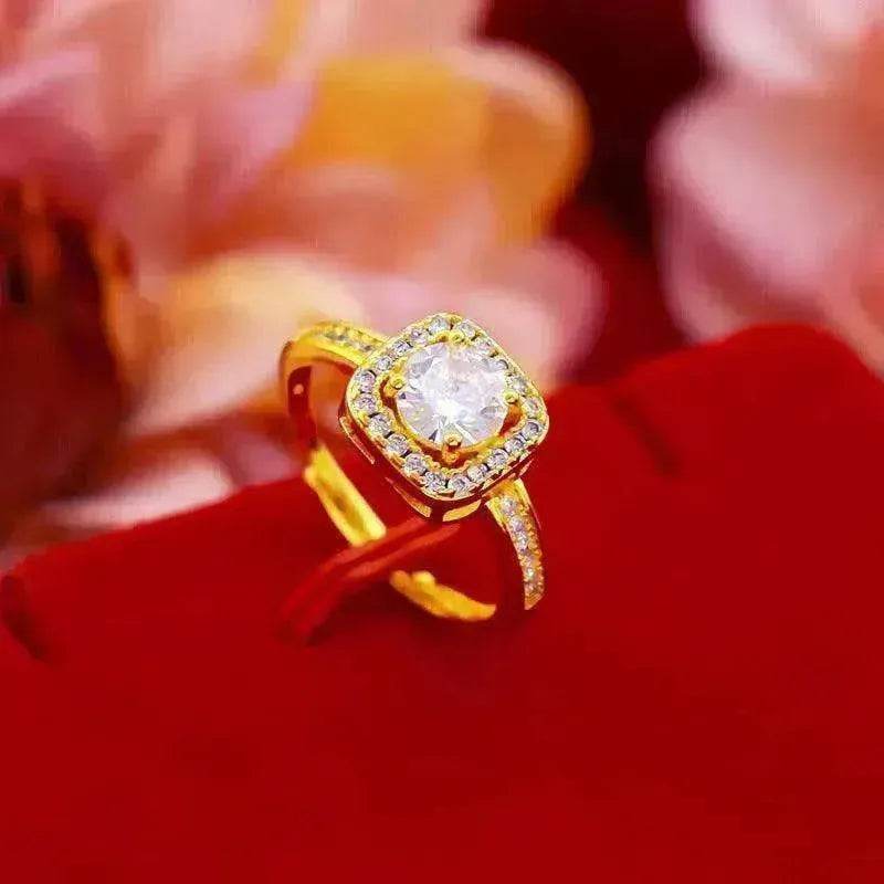 Three-piece Fashion Micro Inlaid Zircon Suit Women Necklace Earring Ring - Velora