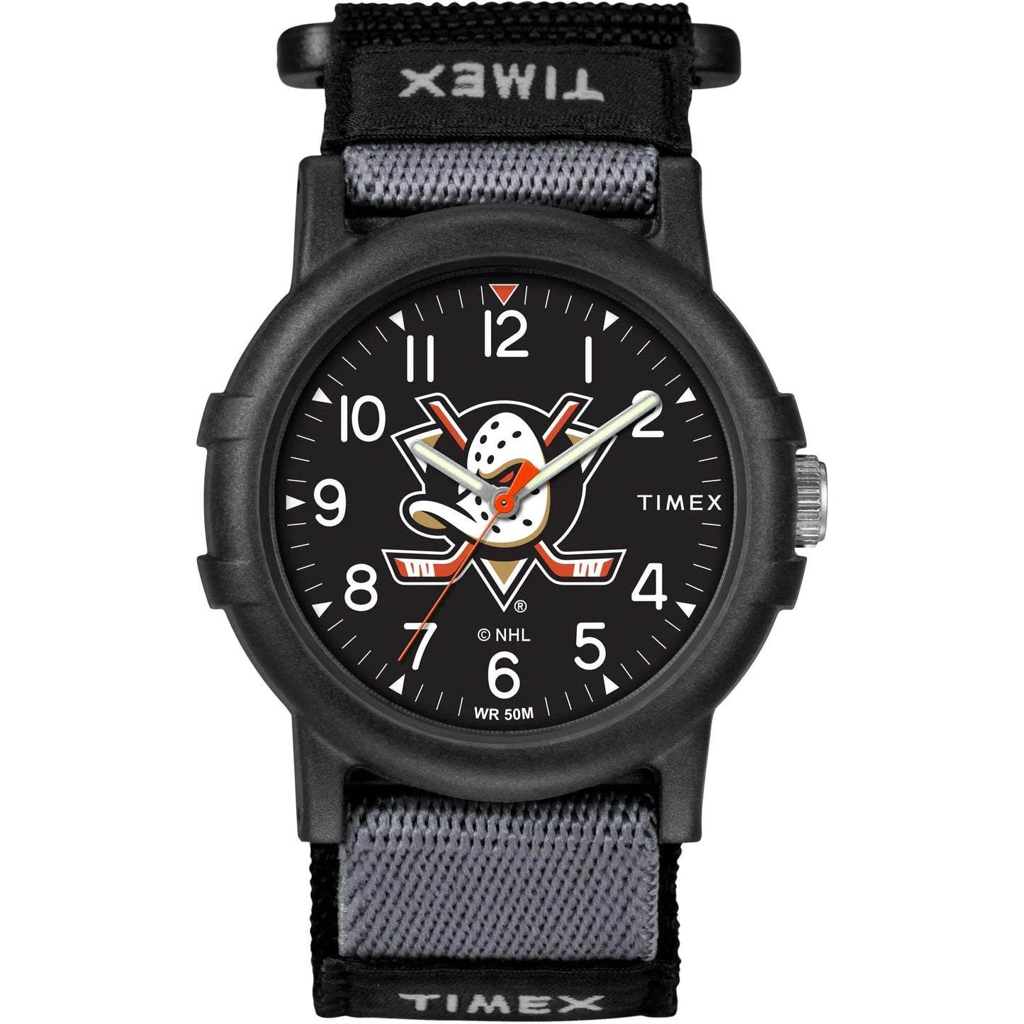 Timex NHL Recruit 38mm Watch – Anaheim Ducks with Black Fabric Strap - Velora Luxury Fashion