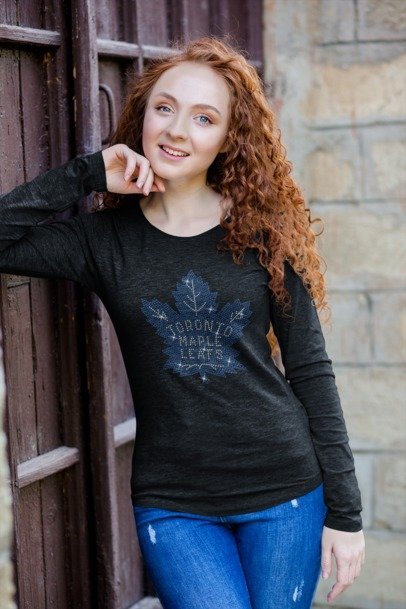 Rhinestone Toronto Maple Leaf Fan Shirt – Sparkle Hockey Bling Apparel | Bling Dazzel