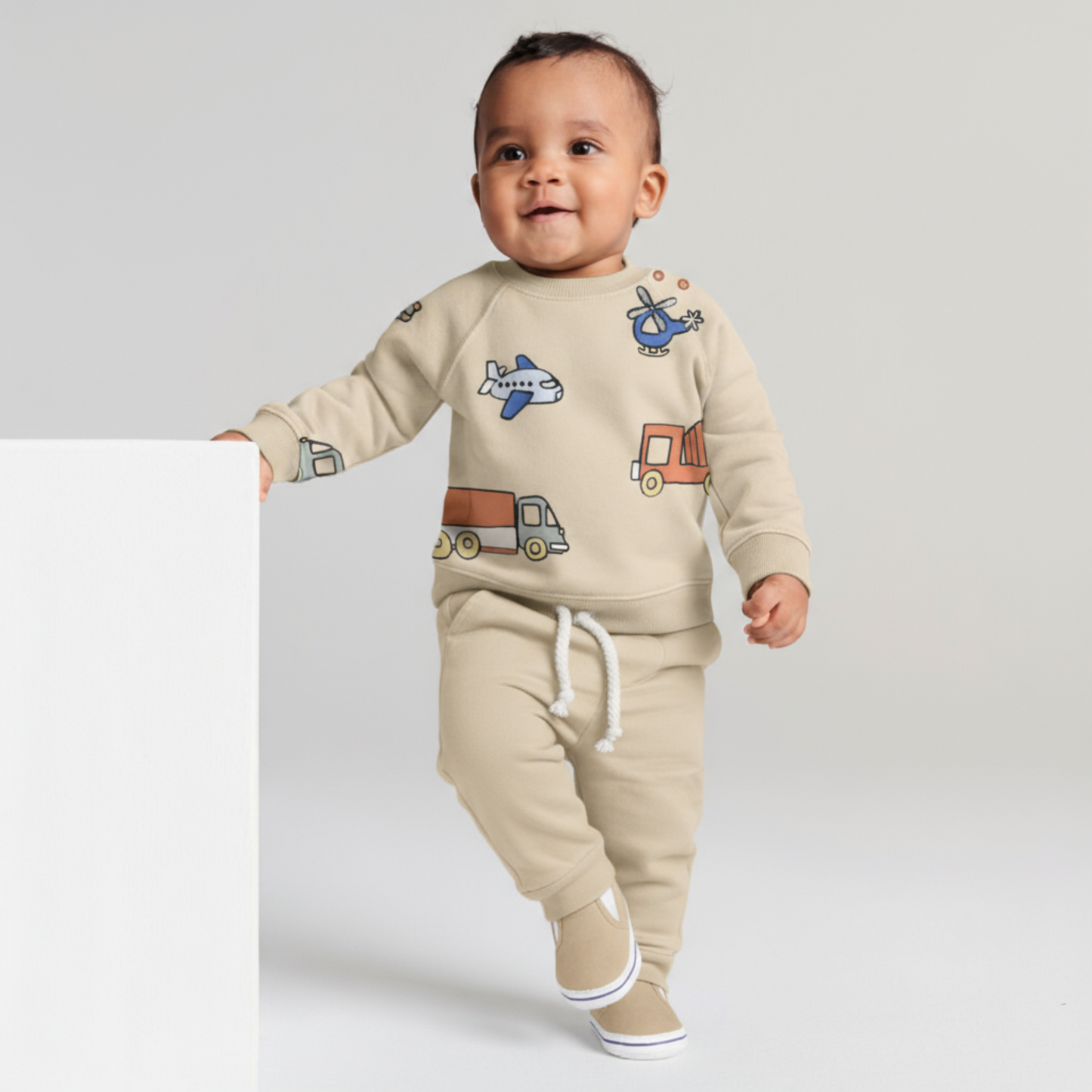 Travel Boy Cotton Joggers Set - Velora Luxury Fashion