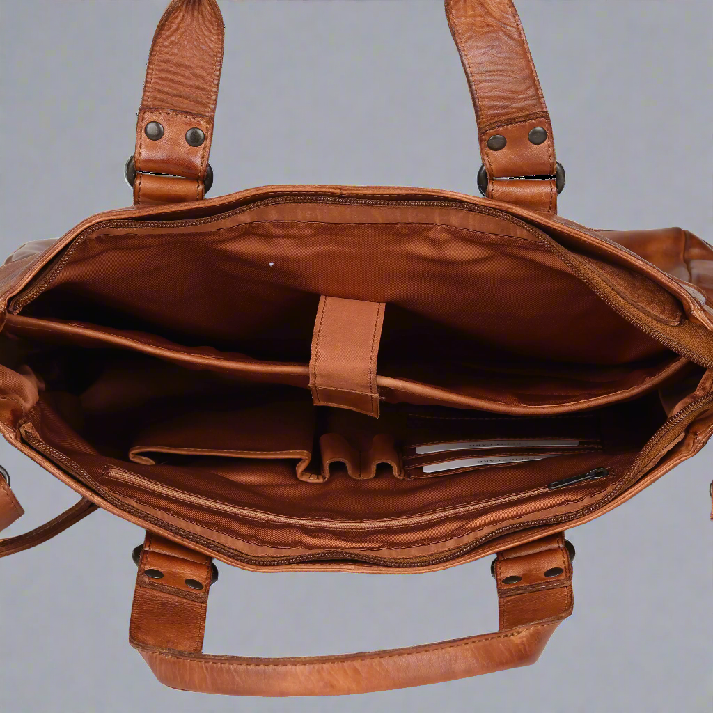 Two Handled Messenger Leather Laptop Bag Boutique of Leathers/Open Road