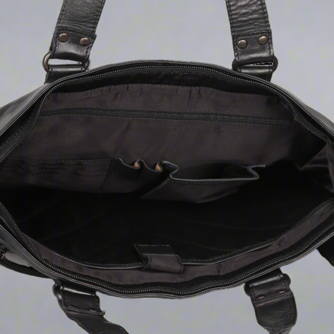 Two Handled Messenger Leather Laptop Bag Boutique of Leathers/Open Road