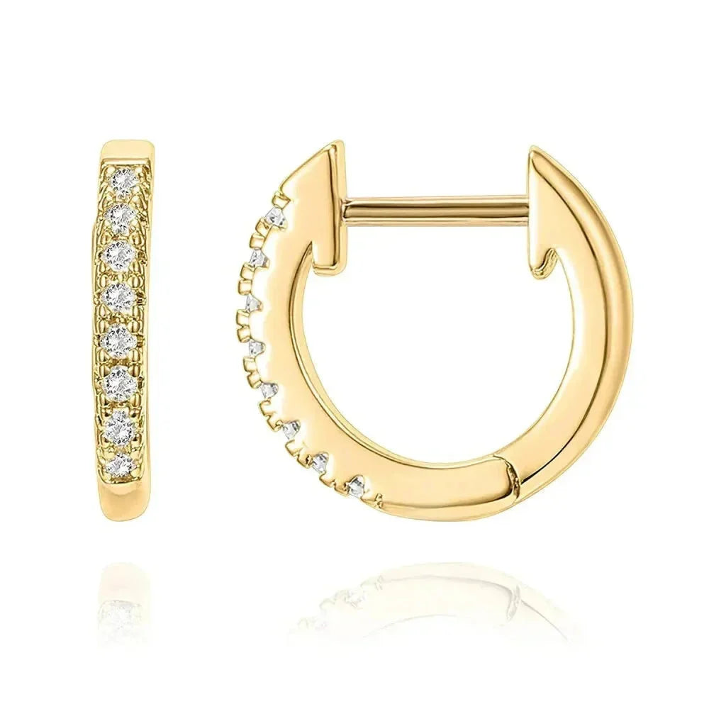 14K Gold Plated 925 Sterling Silver Cubic Zirconia Cuff Earrings - Trendy and Chic - Velora