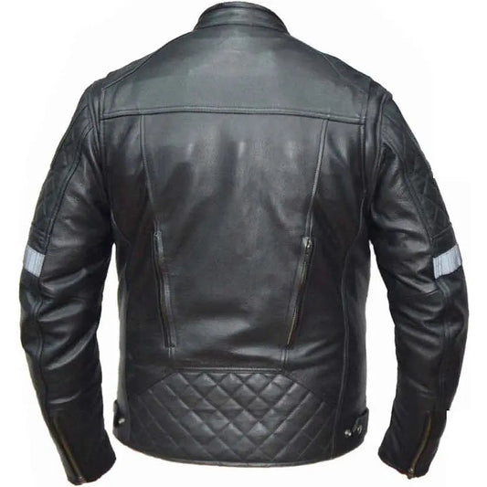 Unik International Men's Reflective Stripe Motorcycle Jacket - Velora Luxury Fashion