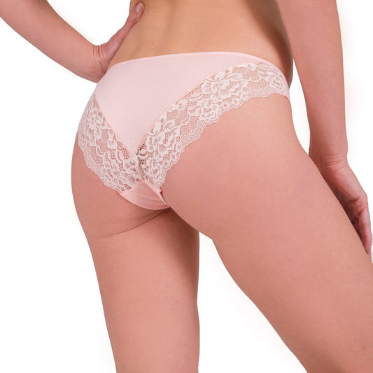 3-Pack Womenβs Cotton Lace Back Panties β Soft Stretch Bikini Briefs with Elegant Trim - Velora