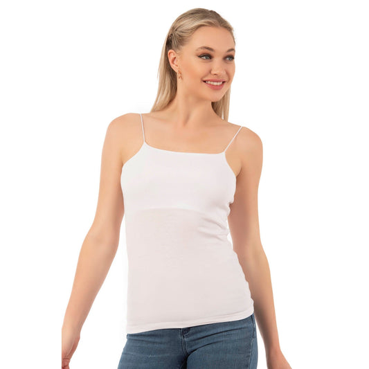 Women's Cotton-Modal Camisole Top β Soft Stretch Knit Tank with Thin Straps - Velora