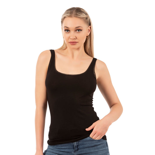 Women's Modal-Cotton Tank Top with Bias Trim β Breathable & Stretchy Everyday Essential - Velora