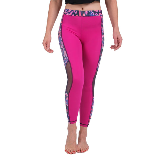 High Waist Leopard-Print Mesh Leggings β Womenβs Athletic Stretch Fit Pants - Velora