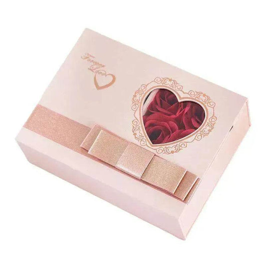 Valentine's Day Roses Love Jewelry Box Necklace Ring Ear Studs