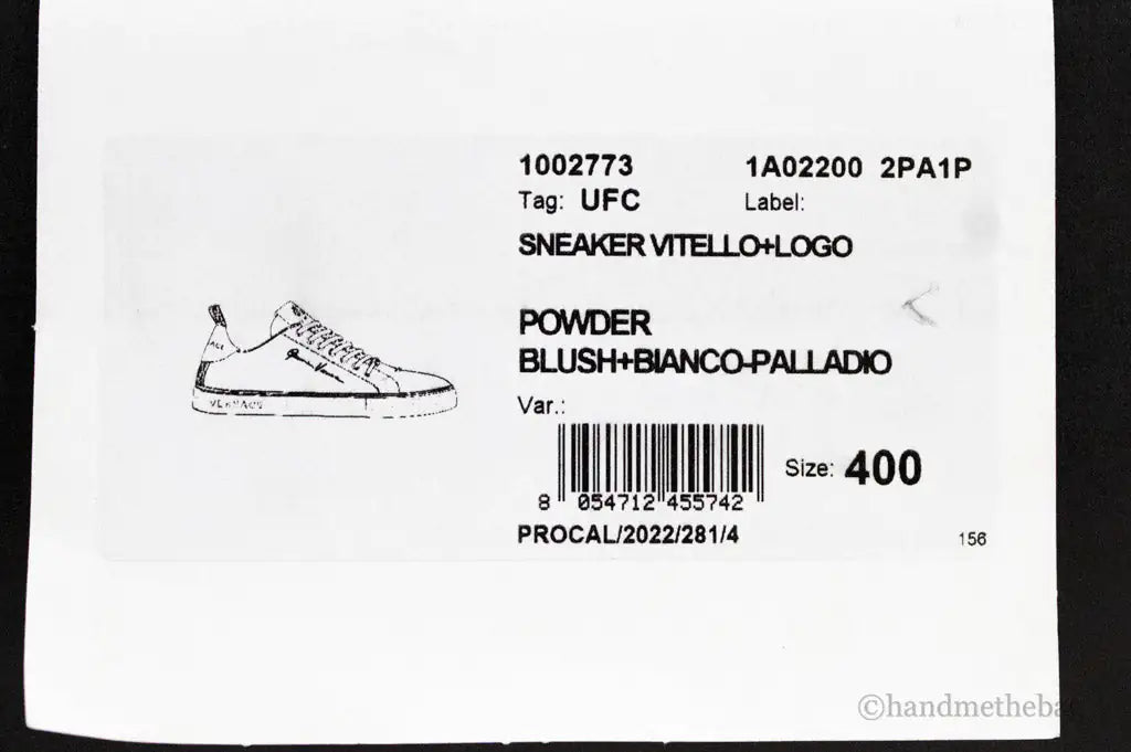 Versace Powder Blush Vitello Leather Signature Lace Sneakers - Velora Luxury Fashion