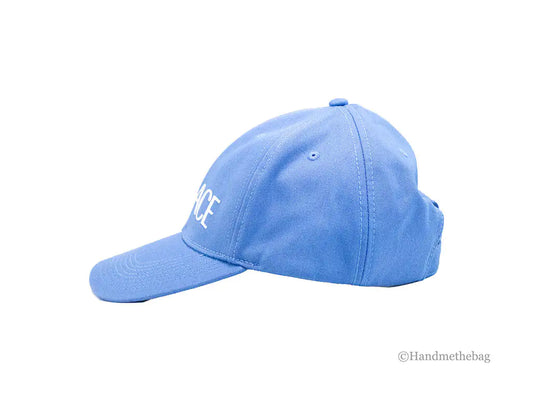 Versace Sky Blue Cotton Embroidered Logo Adjustable Baseball Hat - Velora Luxury Fashion