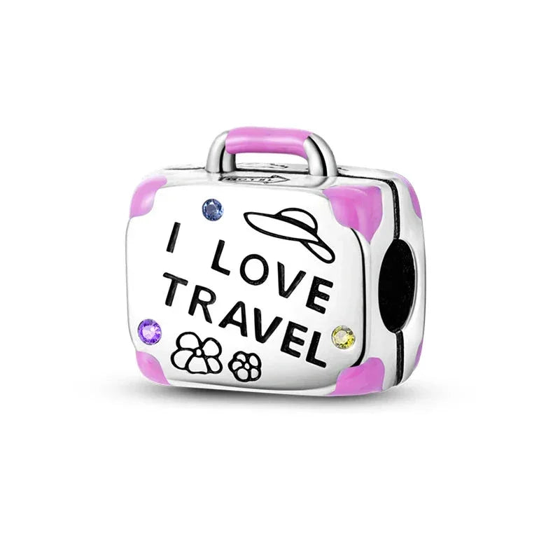 Wanderlust Vibes Sterling Silver Suitcase Charm - Velora Luxury Fashion