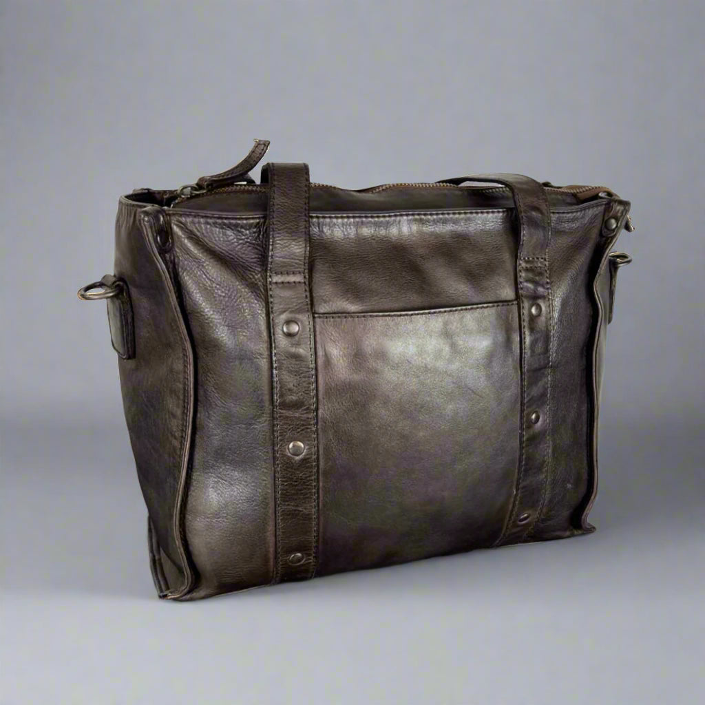 MET Studded Leather Handbag with Dual Handles Boutique of Leathers/Open Road