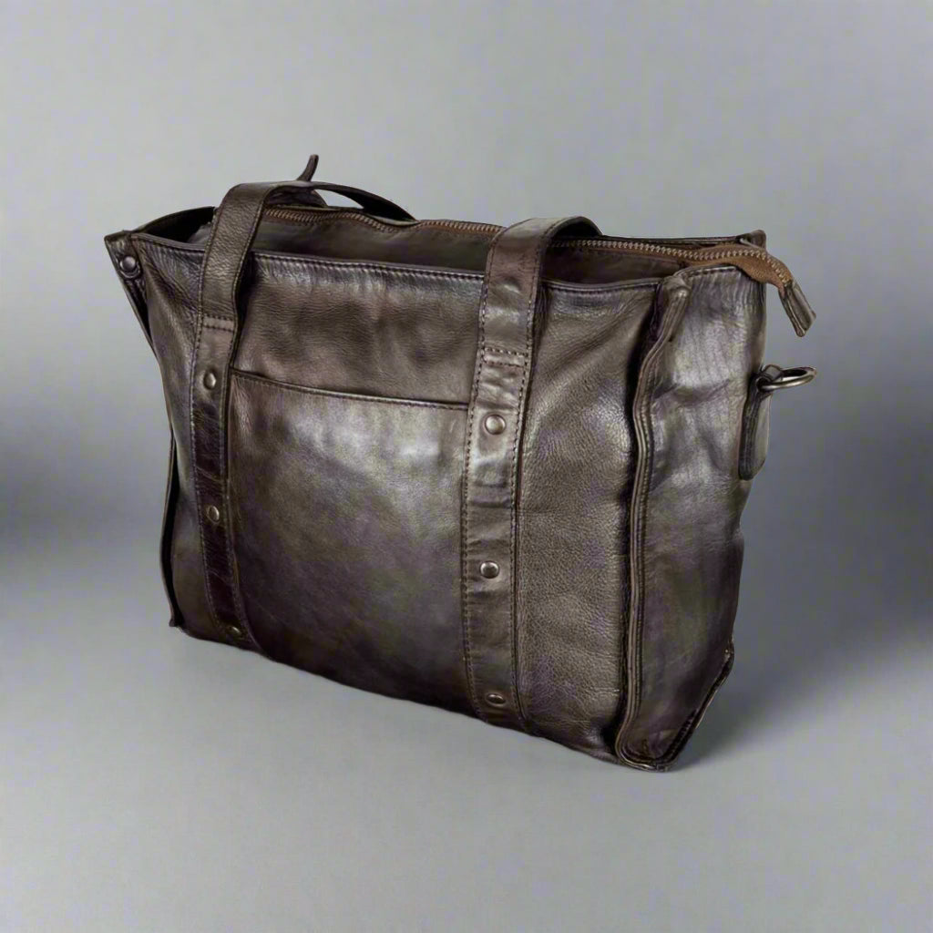 MET Studded Leather Handbag with Dual Handles Boutique of Leathers/Open Road