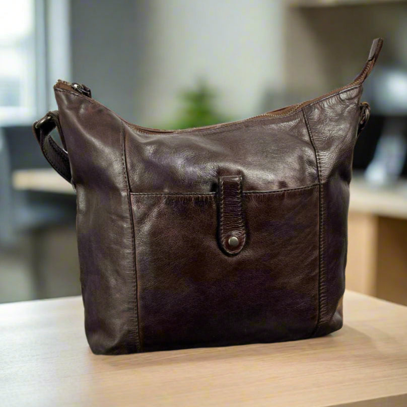 MET Front Snap Leather Handbag Boutique of Leathers/Open Road