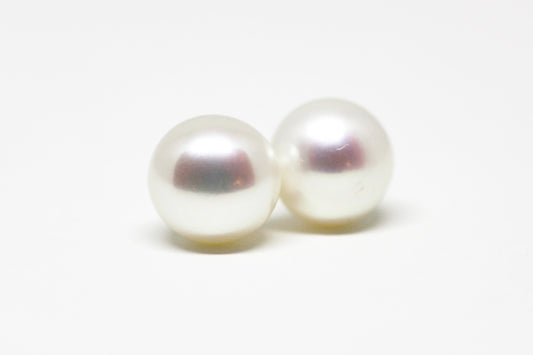 White Pearl Stud Earrings 8mm - Velora Luxury Fashion