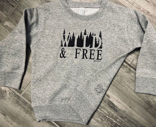 Wild and Free Toddler Crewneck - Velora Luxury Fashion