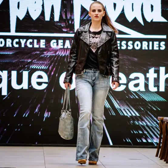Women's Biker Look Sheep Leather Jacket - Velora Luxury Fashion