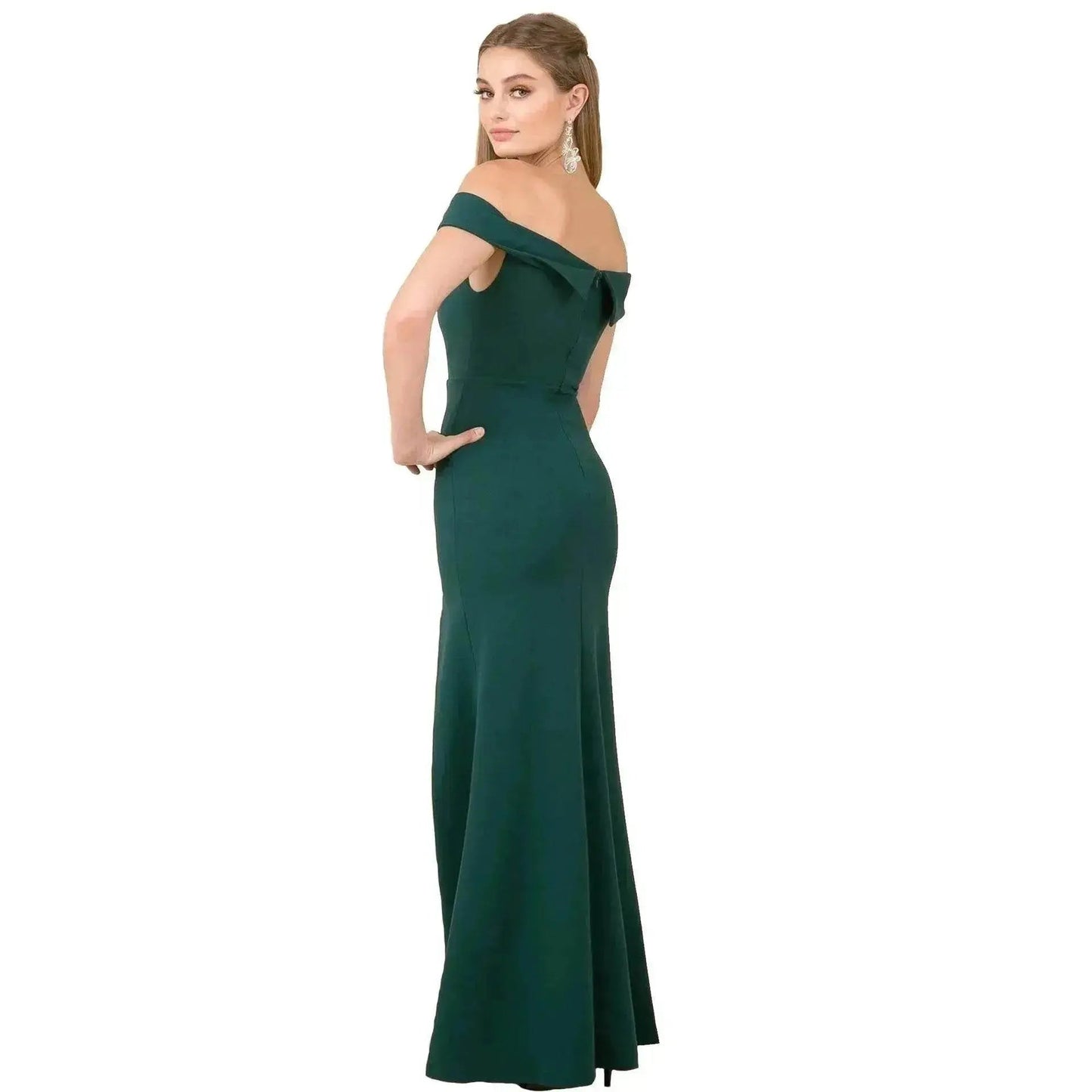 Women's Fashion Elegant Boat-neck formal slit bodycon Evening Gown Dress.
