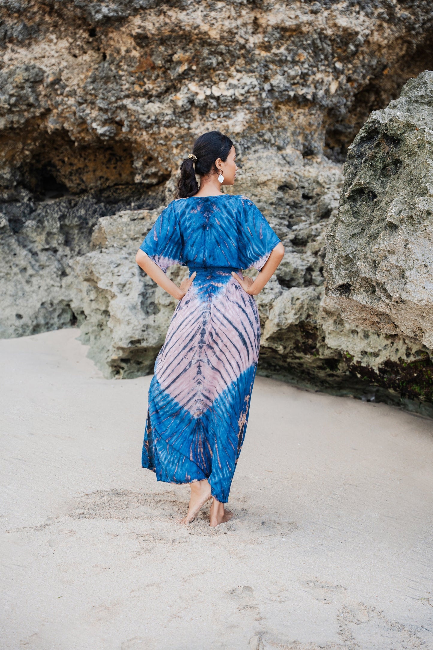 Tie Dye Lapis Ombre Maxi Dress - Blue & Pink