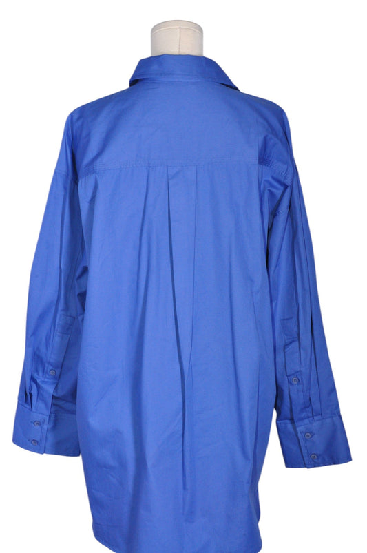 ZARA Women Button Down Tops Regular fit in Blue - M - Velora Luxury Fashion