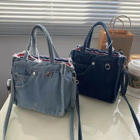 Sophisticated Mini Denim Bag Versatile Portable - Velora