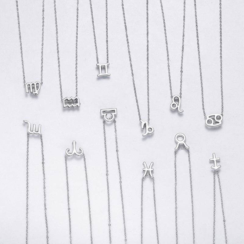 12 Zodiac Sign Necklaces With Gift Card Constellations Pendant Necklace Jewelry - Velora