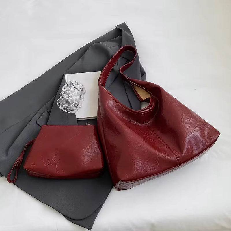 Fashion Womens Shoulder Bag Vintage Designer Large Capacity Casual Tote Bag Autumn And Winter Fashion Handbag - Velora