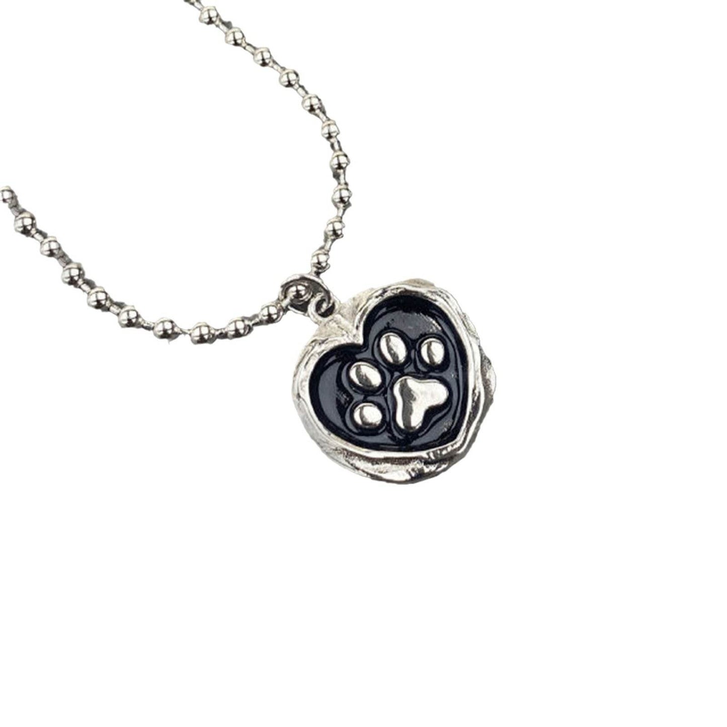 Cute Cartoon Cat Heart Drip Seal Necklace - Velora