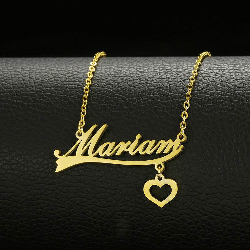 Stainless Steel Customized Various Sign Name Necklace Custom Butterfly Heart Nameplate For Women Girls Christmas Gift - Velora