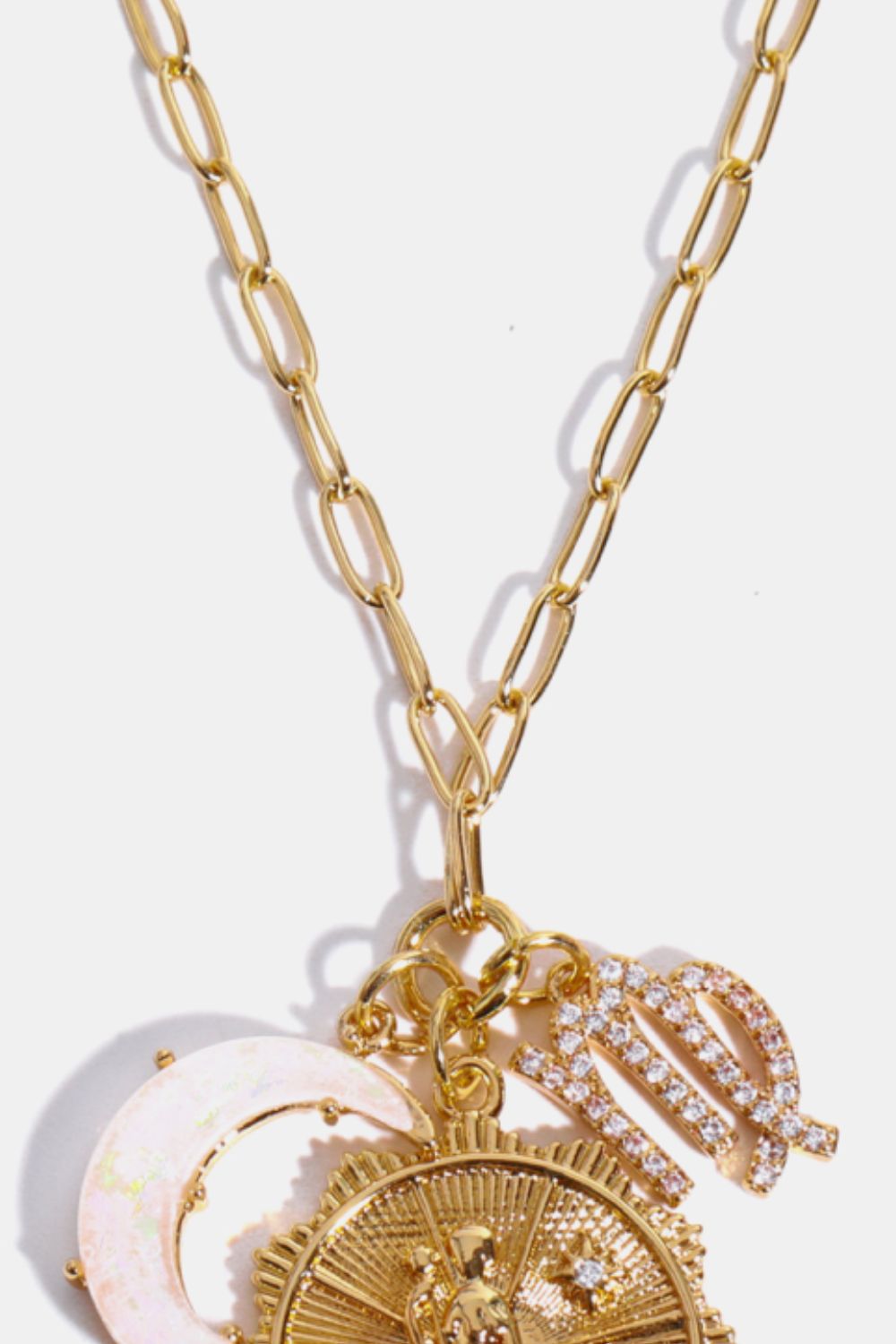 Constellation and Moon Pendant Copper Necklace - Velora