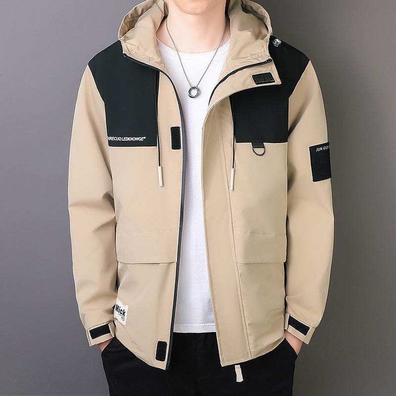 Men's Windproof Jacket Outdoor Loose Hooded Waterproof Jacket - Velora