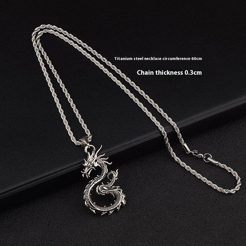 Fashion Jewelry Dragon Sword Pendant Necklace Paved Black Color Jewelry For Men Boy Christmas Gifts - Velora