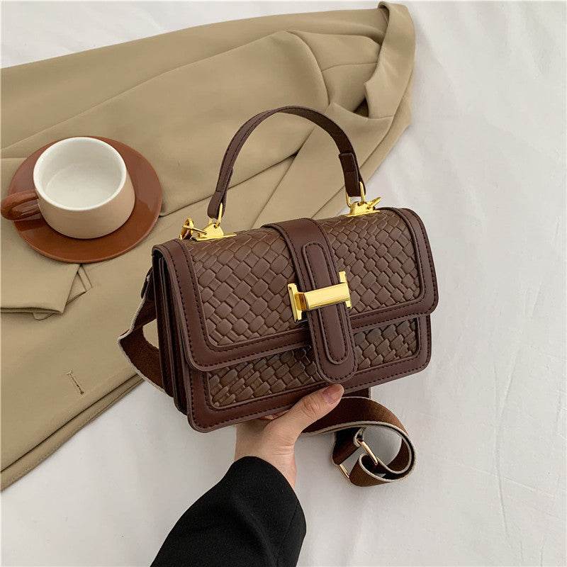 Woven Solid Color Crossbody Small Square Bag - Velora